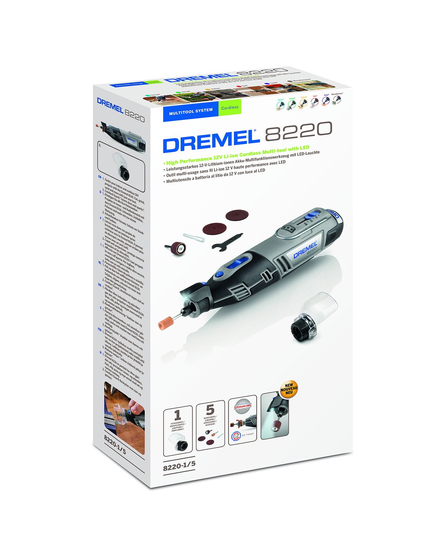 Dremel 8220 12v Cordless Rotary Multi Tool 5 Accessory Kit